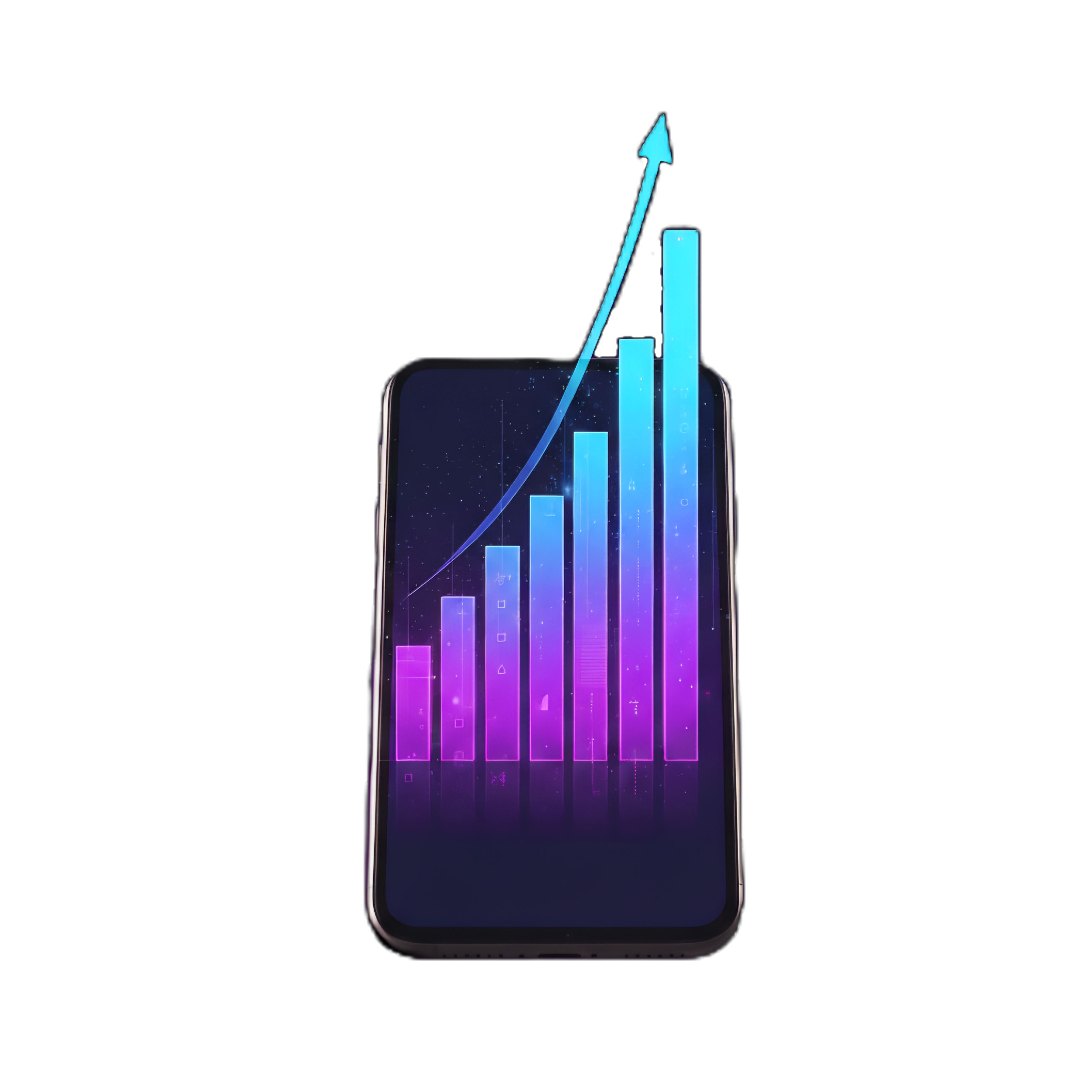 Gráfico 3D mostrando o crescimento nas redes sociais